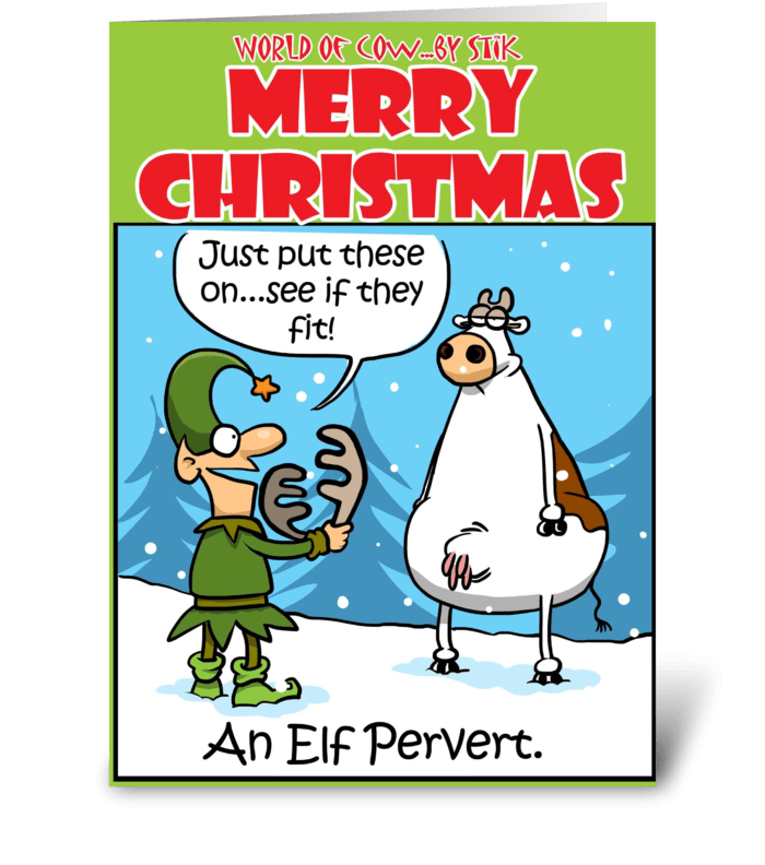 An Elf pervert. greeting card