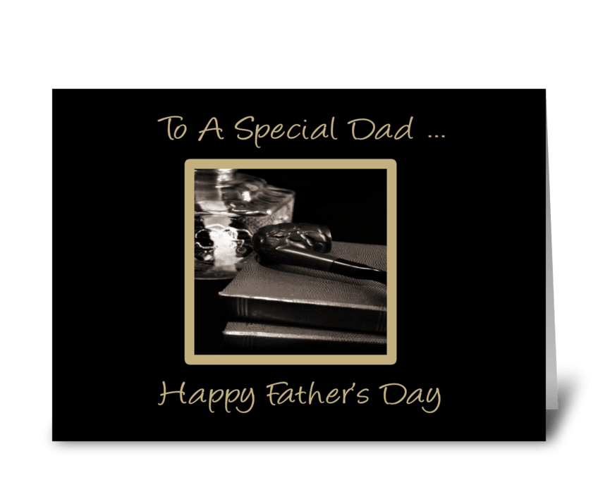 Pipe, Books, Father's Day greeting card