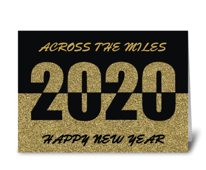 Across the Miles 2020 Happy New Year greeting card