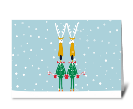 Cute Reindeer Couple greeting card