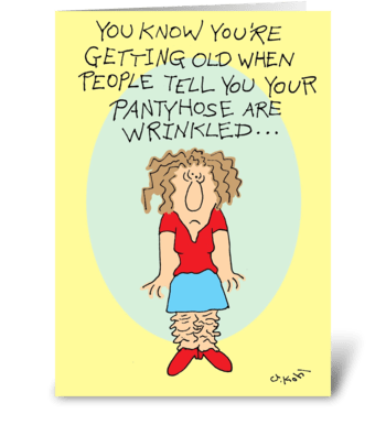 Pantyhose Wrinkled greeting card