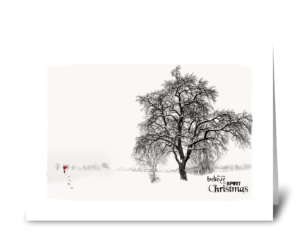 santa in the snow greeting card