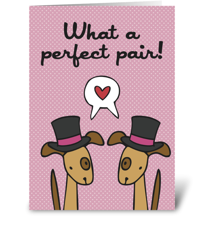 What a Perfect Pair! Two Grooms greeting card