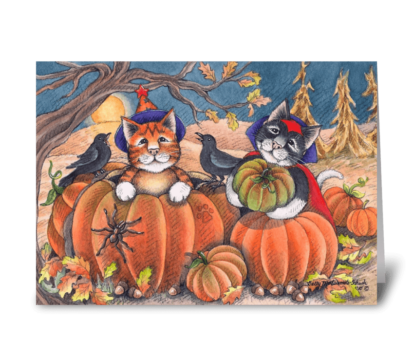 Happy Halloween Costume Cats #96 greeting card