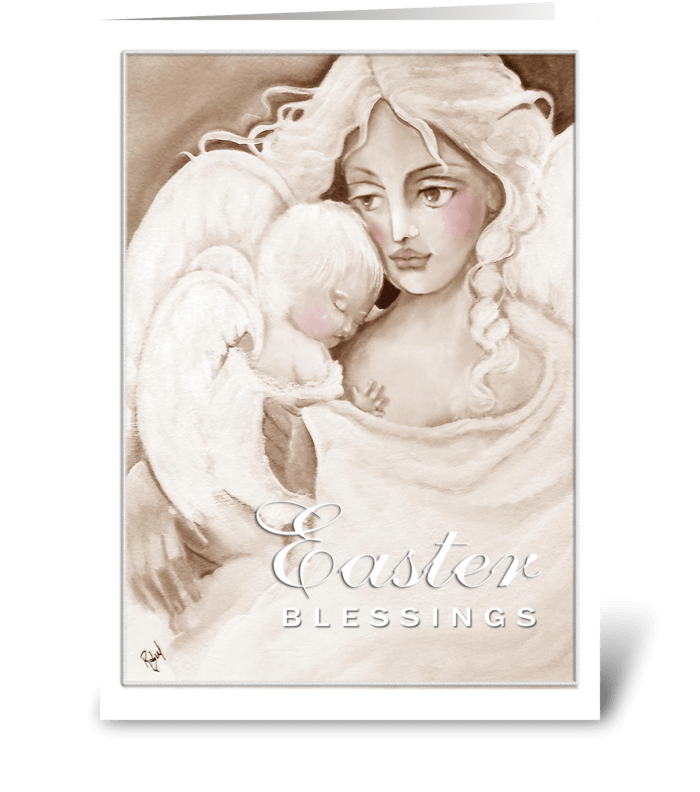Easter Angels, Easter Blessings greeting card