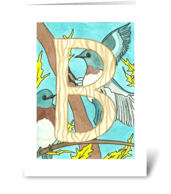 B for Blue Jay greeting card
