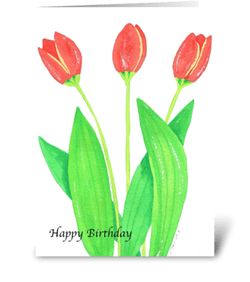Birthday Tulips greeting card