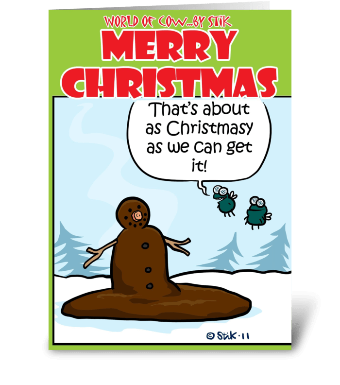 Christmasy Flies greeting card