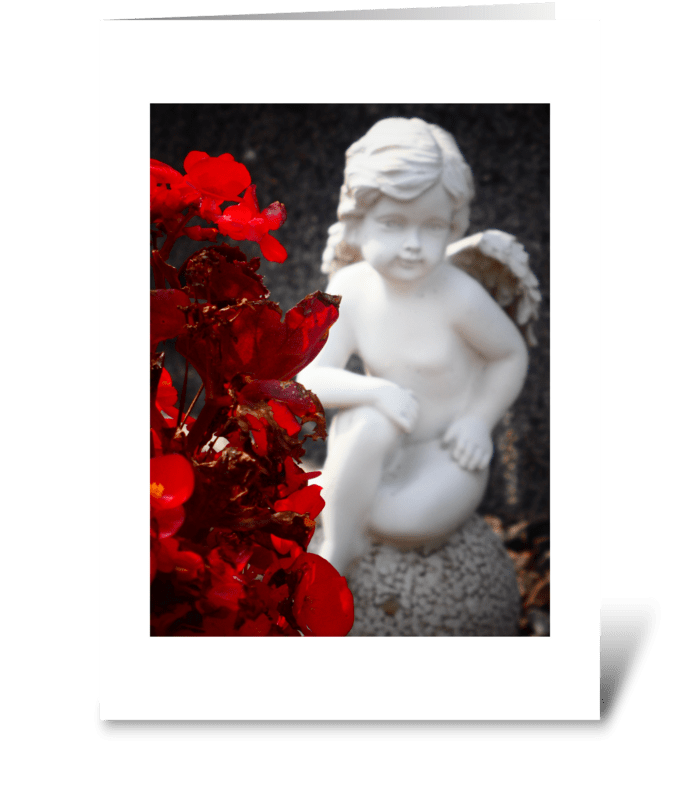 Bokeh begonia angel greeting card