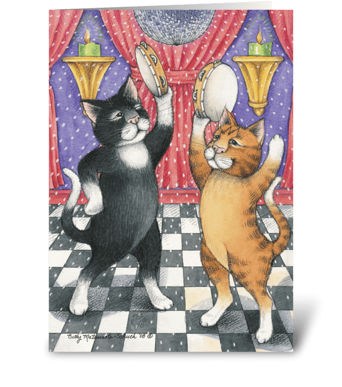 Chubby Cats Birthday #27 greeting card