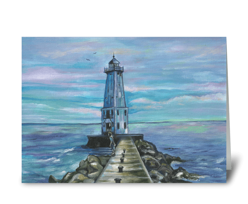 Lake Michigan Lighthouse greeting card