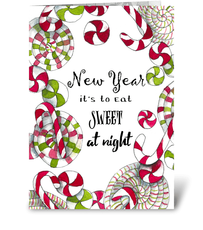 Sweet New Year greeting card