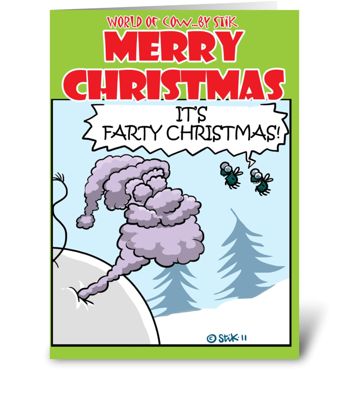 Farty Christmas greeting card