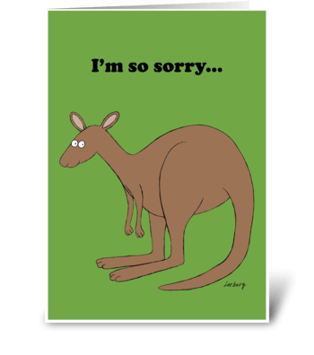Kangaroo Apology greeting card