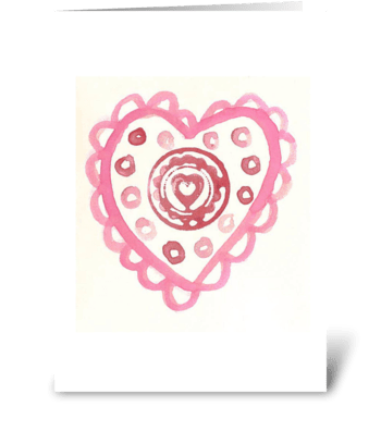 Watercolor - Heart with Lace greeting card
