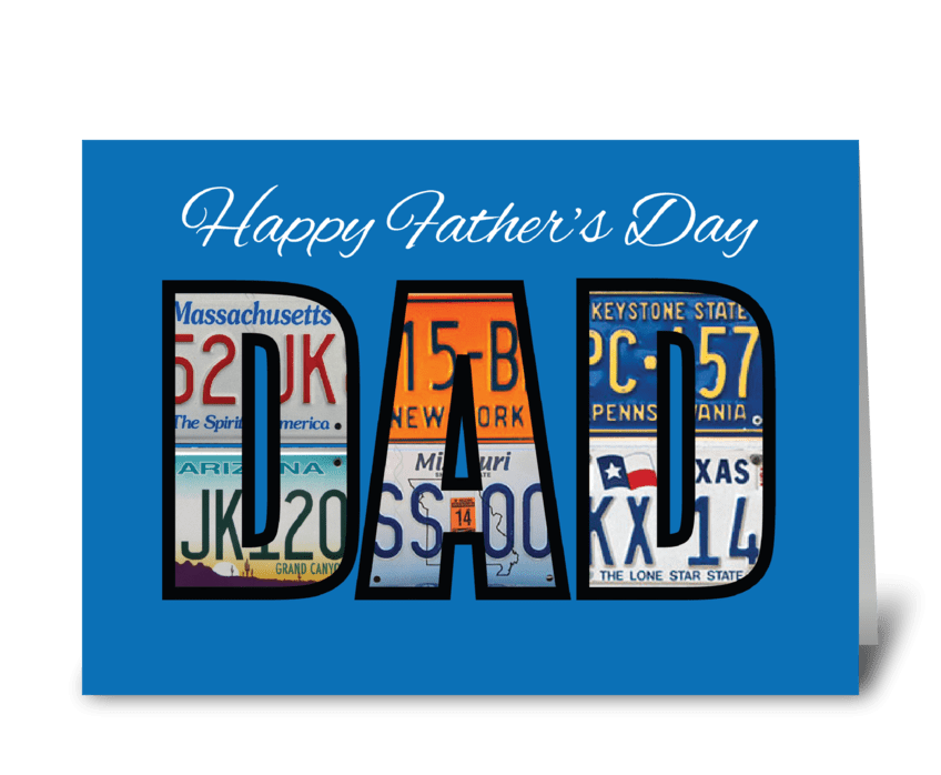 Happy Father’s Day License Plates greeting card