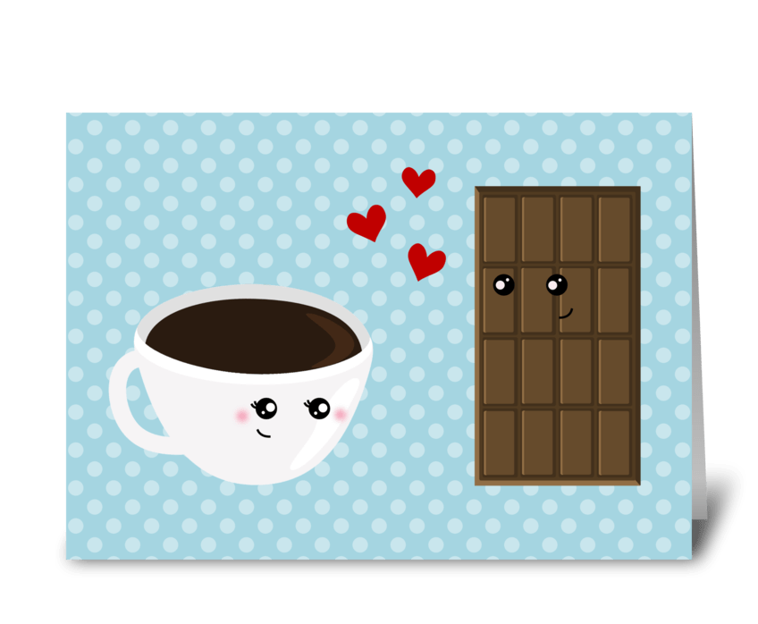 Coffee & Chocolate Love greeting card