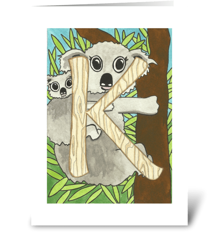 k for Koala greeting card