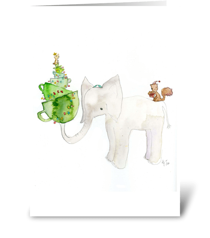 White Elephant Holiday Card greeting card