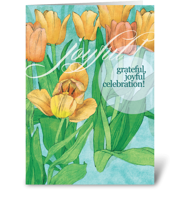Yellow Tulips Celebrate greeting card