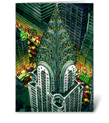 Chrysler Building by Roxie Munro greeting card