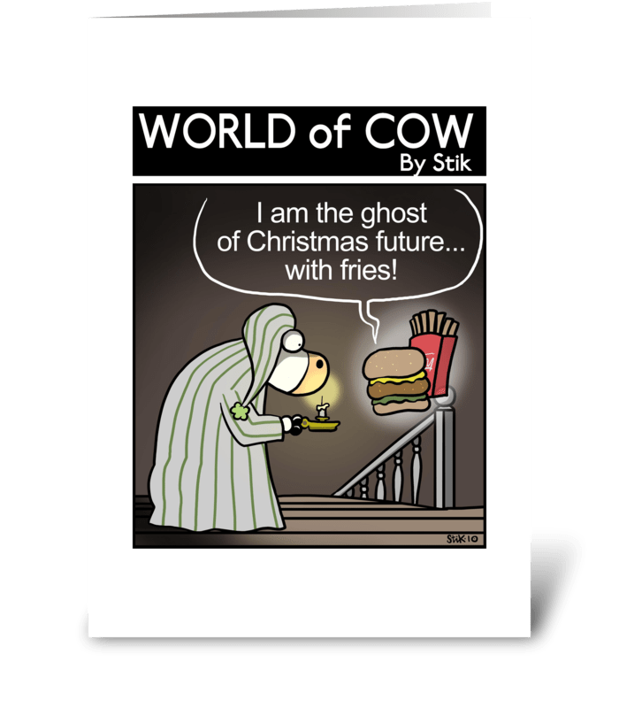 A Cow's Christmas Future greeting card