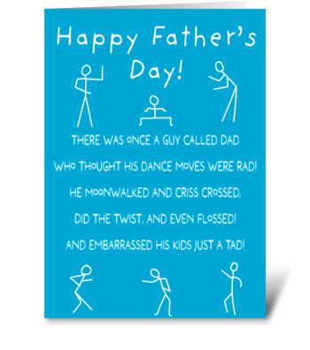 Dad Dancing Father's Day Card (161) greeting card