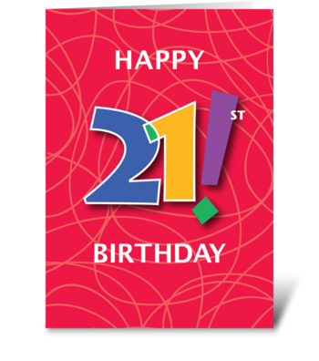 Happy 21st Birthday greeting card