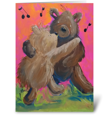 Waltzing Bears greeting card