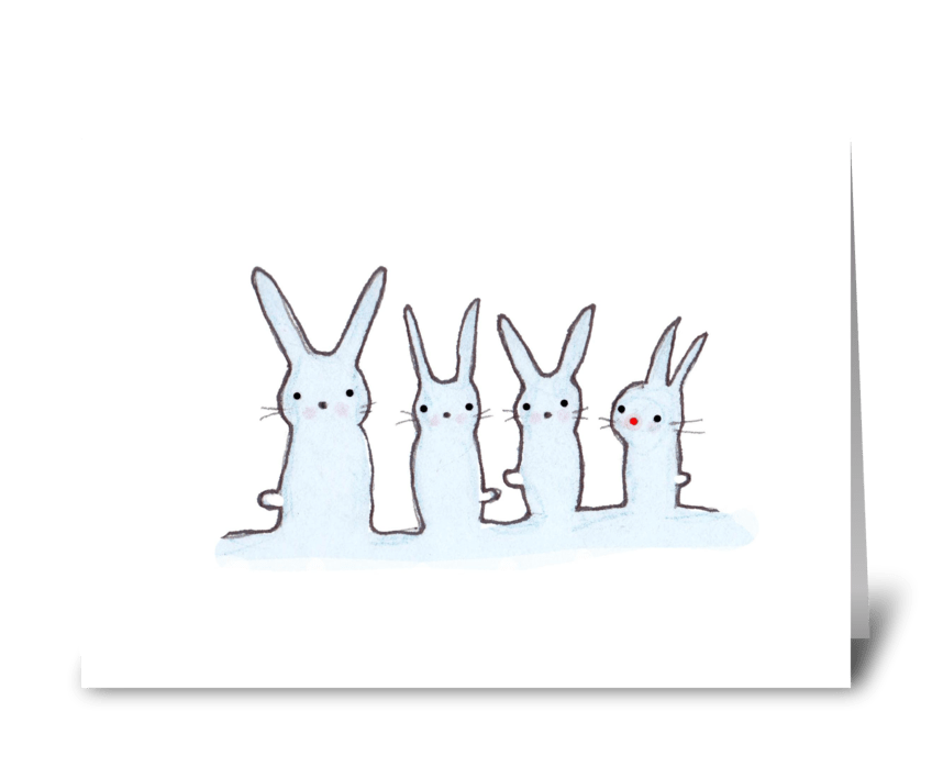 Red Nosed Rabbit greeting card