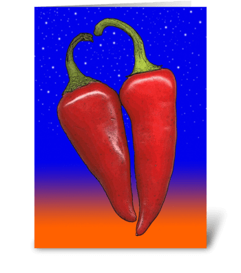 Hot Pepper Love greeting card