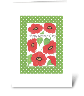 Red Poppy Mother's Day greeting card
