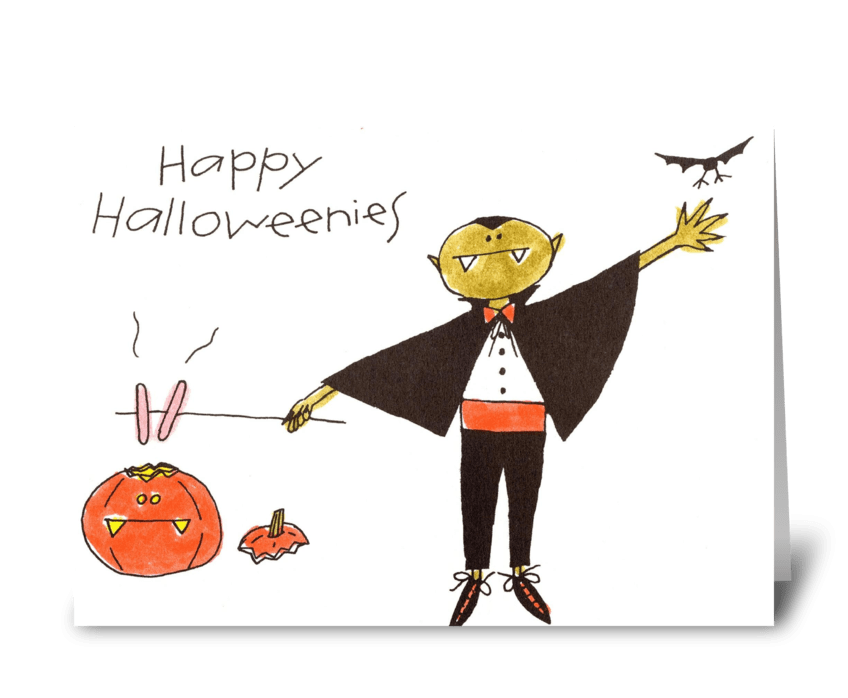 Happy Halloweenies greeting card