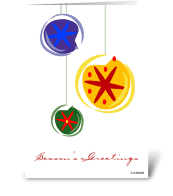 Three Christmas Bulbs Christmas Card greeting card