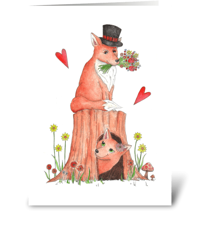 Charming Mr. Fox greeting card
