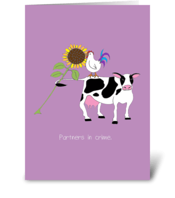 Partners in crime greeting card