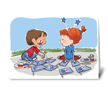 Happy 4th of July greeting card