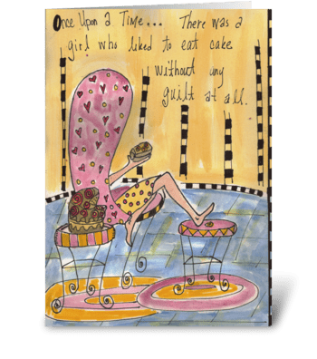 Once Upon A Time Cake Girl greeting card