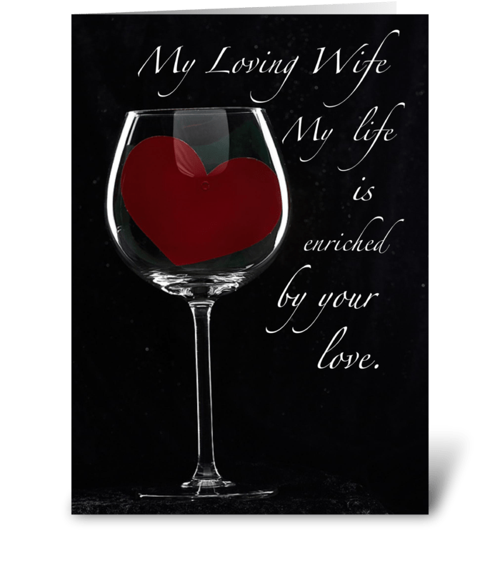 4091 Wife Anniversary Heart in Glass greeting card
