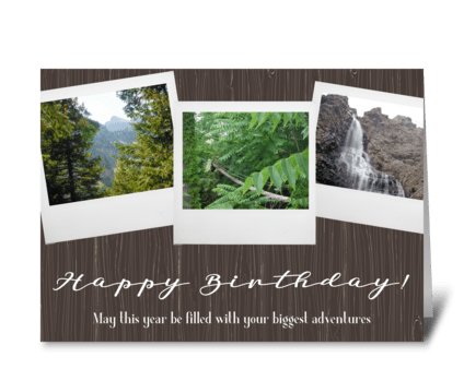 Birthday card for adventure seeker greeting card