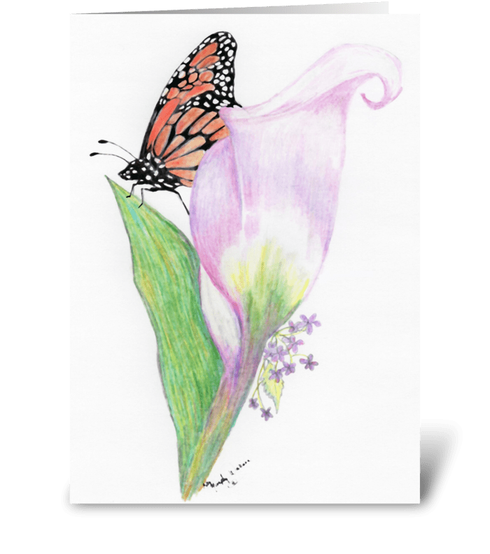 Butterfly and Lilly greeting card