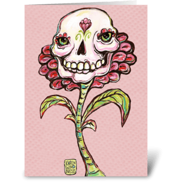 Skull Flower greeting card