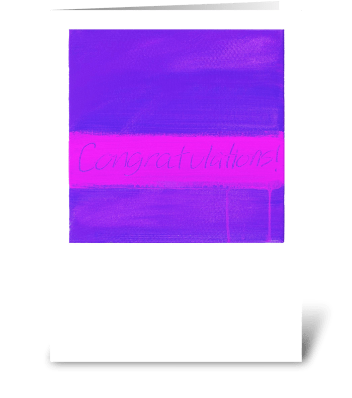 Congratulations Painting-Purple & Pink greeting card