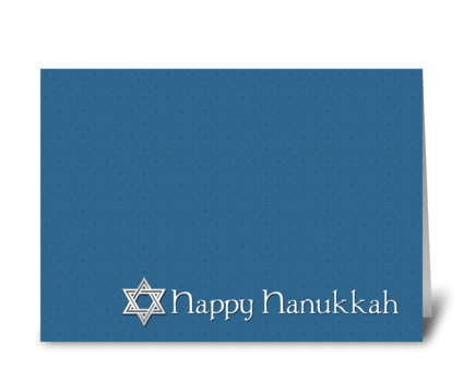 Happy Hanukkah, Star of David, Blue greeting card