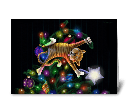 Cat Christmas greeting card