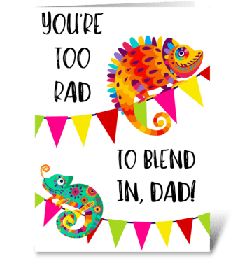 You're Too Rad greeting card