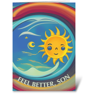 Celestial Sun for Son Get Well greeting card