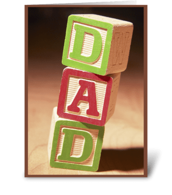 Happy Father's Day Dad on Blocks greeting card