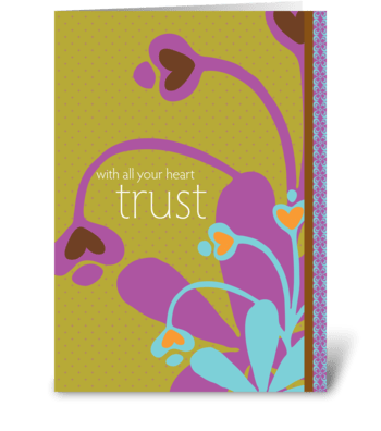 with all your heart trust greeting card