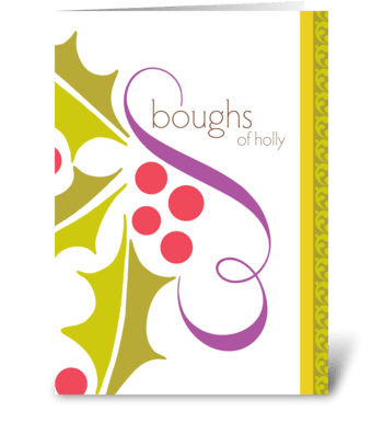 boughs of holly greeting card